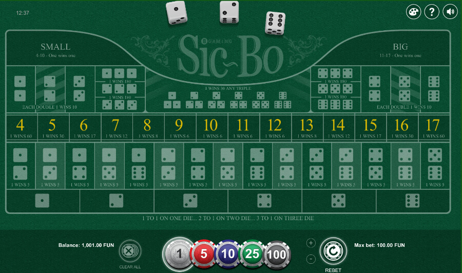 Sic-bo Dice Game - ACG