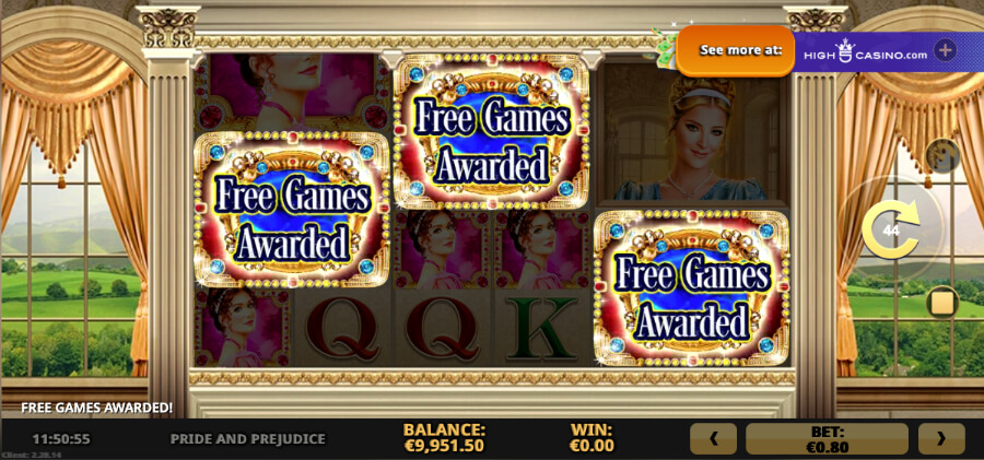 Pride and Prejudice Slot Bonus Symbols Activate Free Spins - ACG