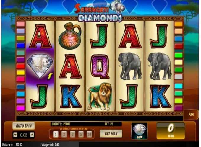 Serengeti Diamonds Online Slot Graphics